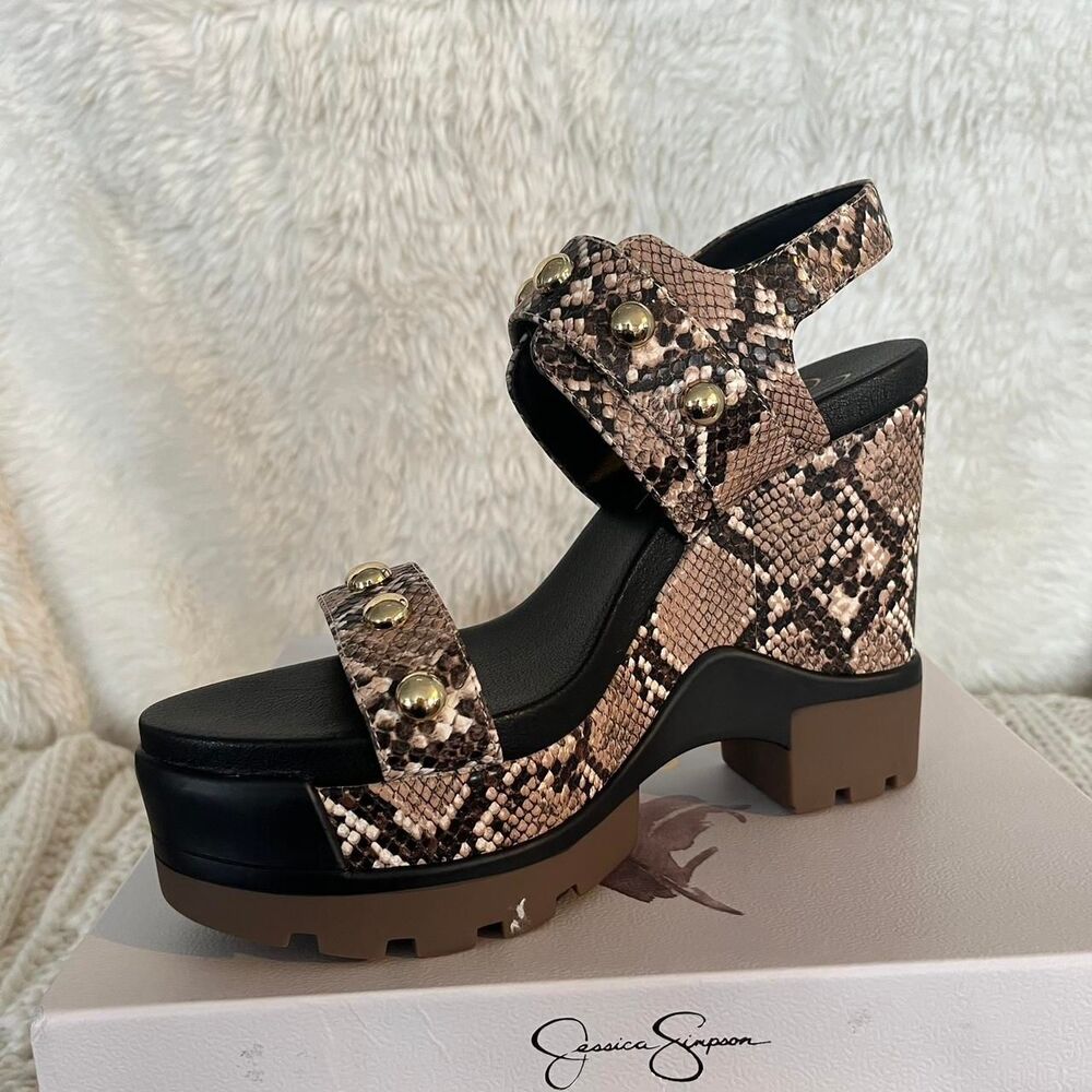 Jessica Simpson JS-Baysie Platform Sandal in Wild Snake Print Women’s Size 8.5